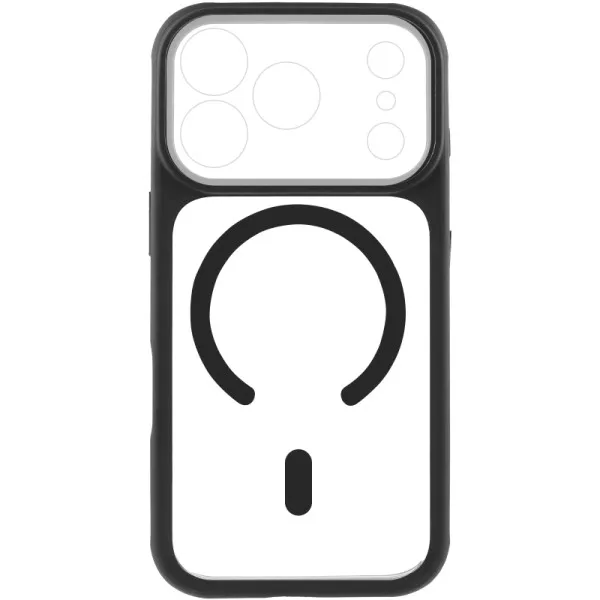 Чохол TPU+PC GETMAN Moon Clear with MagSafe для Apple iPhone 17 Pro (6.3") — Чорний — фото 2