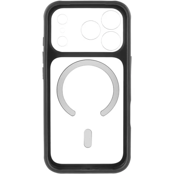 Чохол TPU+PC GETMAN Moon Clear with MagSafe для Apple iPhone 17 Pro (6.3") — Чорний — фото 3