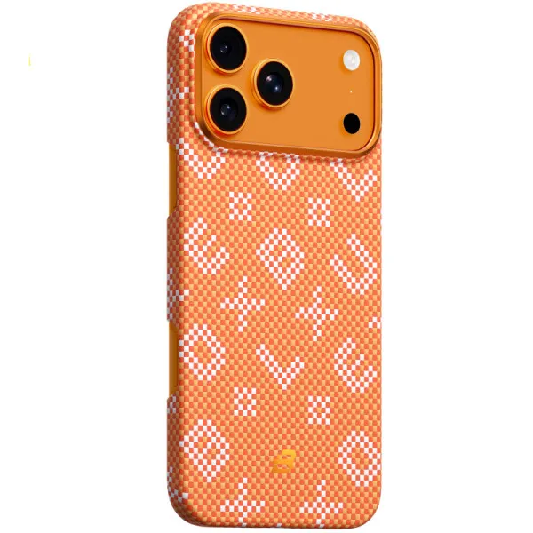 TPU+PC чохол Blueo Gilded Tactile Woven with Magnetic Fit для Apple iPhone 17 Pro (6.3") — Помаранчевий — фото 1 TPU+PC чохол Blueo Gilded Tactile Woven with Magnetic Fit для Apple iPhone 17 Pro (6.3") — Помаранчевий — фото 1
