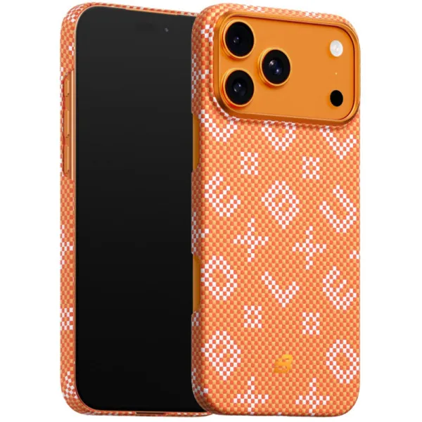 TPU+PC чохол Blueo Gilded Tactile Woven with Magnetic Fit для Apple iPhone 17 Pro (6.3") — Помаранчевий — фото 3 TPU+PC чохол Blueo Gilded Tactile Woven with Magnetic Fit для Apple iPhone 17 Pro (6.3") — Помаранчевий — фото 3