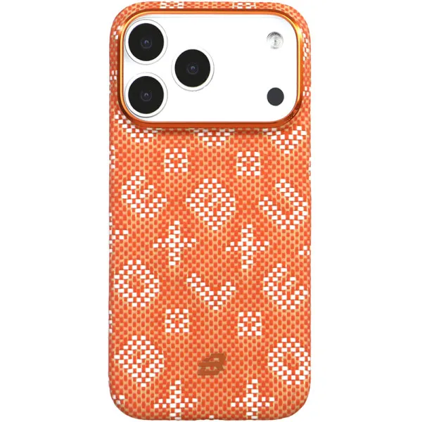 TPU+PC чохол Blueo Gilded Tactile Woven with Magnetic Fit для Apple iPhone 17 Pro (6.3") — Помаранчевий — фото 4 TPU+PC чохол Blueo Gilded Tactile Woven with Magnetic Fit для Apple iPhone 17 Pro (6.3") — Помаранчевий — фото 4
