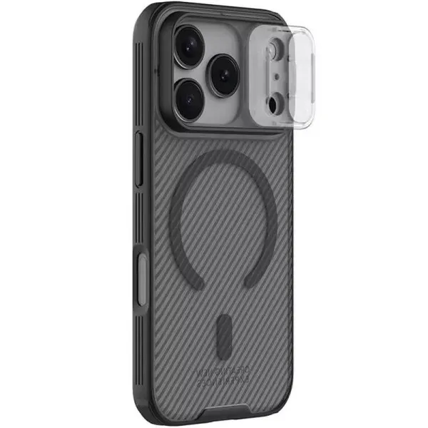 Карбонова накладка Nillkin CamShield Pro Magnetic для Apple iPhone 17 Pro (6.3") — Чорний — фото 1 Карбонова накладка Nillkin CamShield Pro Magnetic для Apple iPhone 17 Pro (6.3") — Чорний — фото 1