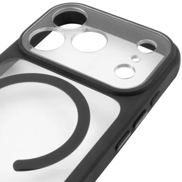 Чохол TPU+PC GETMAN Moon Clear with MagSafe для Apple iPhone 17 Pro (6.3") — Чорний — фото 4