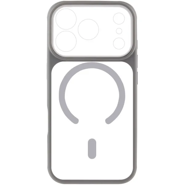 Чохол TPU+PC GETMAN Moon Clear with MagSafe для Apple iPhone 17 Pro (6.3") — Сірий — фото 2