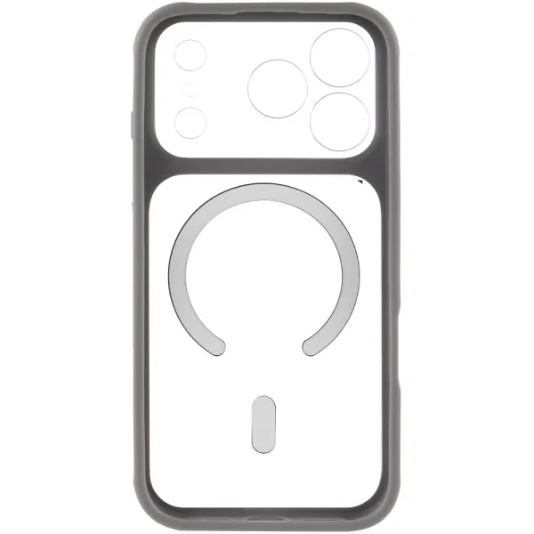 Чохол TPU+PC GETMAN Moon Clear with MagSafe для Apple iPhone 17 Pro (6.3") — Сірий — фото 3