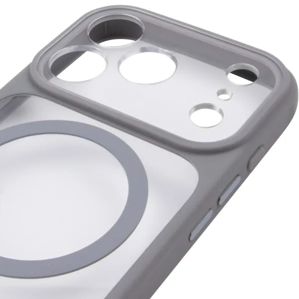 Чохол TPU+PC GETMAN Moon Clear with MagSafe для Apple iPhone 17 Pro (6.3") — Сірий — фото 4