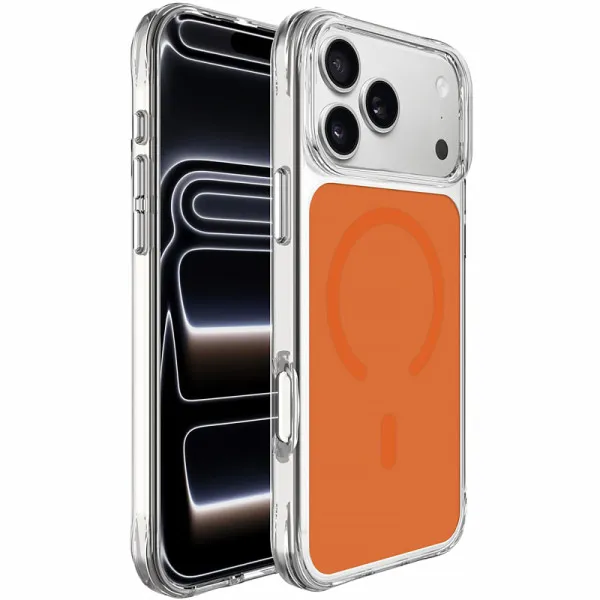 Чохол TPU+PC Space Pure Color with Magnetic Fit для Apple iPhone 17 Pro / 18 Pro (6.3") — Помаранчевий — фото 2