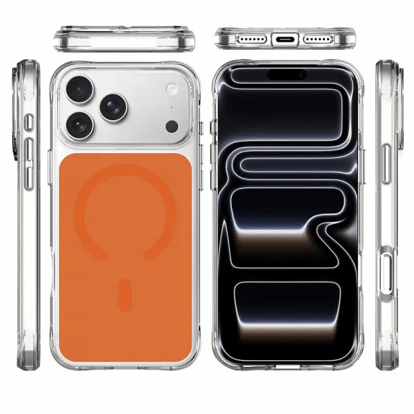 Чохол TPU+PC Space Pure Color with Magnetic Fit для Apple iPhone 17 Pro / 18 Pro (6.3") — Помаранчевий — фото 3