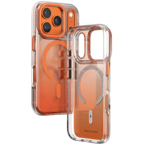 Чохол TPU+PC Puloka Resplendent with Magnetic Fit для Apple iPhone 17 Pro / 18 Pro (6.3") — Помаранчевий — фото 2
