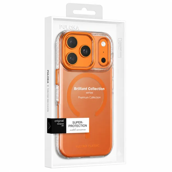 Чохол TPU+PC Puloka Resplendent with Magnetic Fit для Apple iPhone 17 Pro / 18 Pro (6.3") — Помаранчевий — фото 3