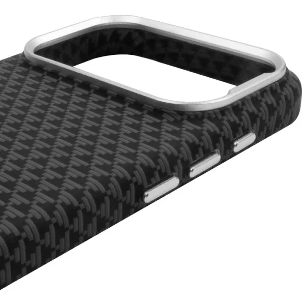 Чехол TPU+PC KVZV Triangular Pattern with Magnetic Fit для Apple iPhone 17 Pro / 18 Pro (6.3") — Черный — фото 5