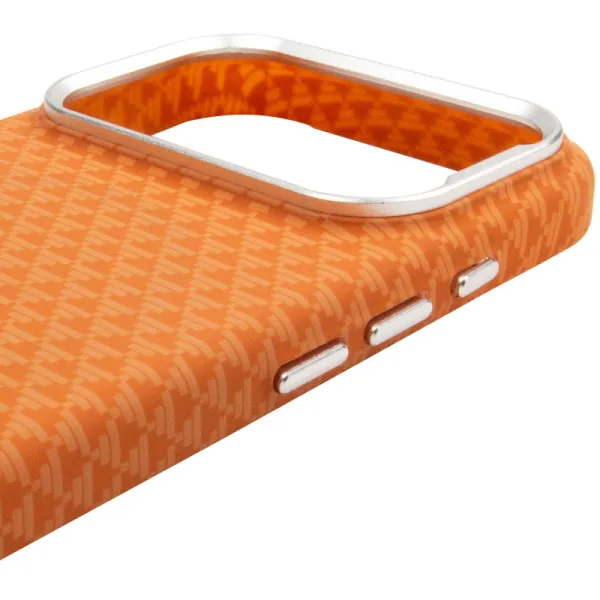 Чехол TPU+PC KVZV Triangular Pattern with Magnetic Fit для Apple iPhone 17 Pro / 18 Pro (6.3") — Оранжевый — фото 4