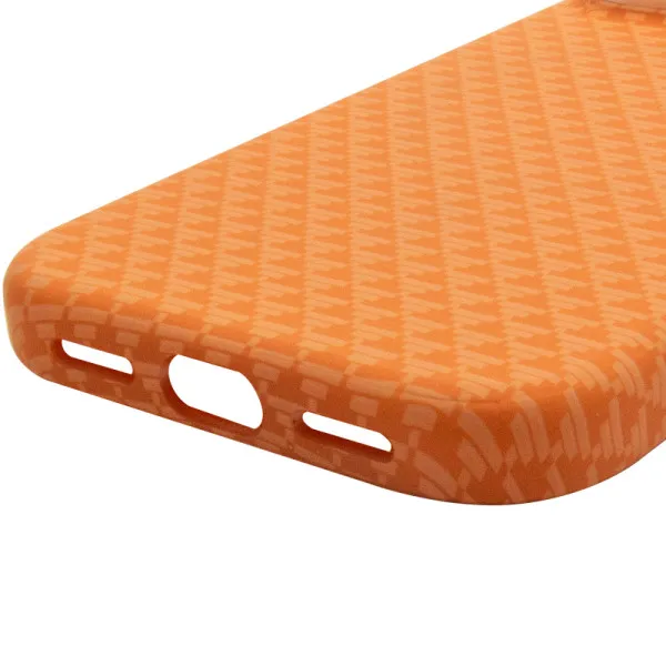 Чехол TPU+PC KVZV Triangular Pattern with Magnetic Fit для Apple iPhone 17 Pro / 18 Pro (6.3") — Оранжевый — фото 5