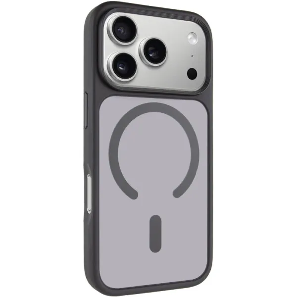 TPU+PC чехол Metal Buttons with Magnetic Fit для Apple iPhone 18 Pro / 17 Pro (6.3") — Черный — фото 1