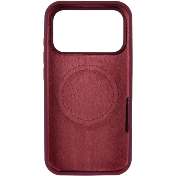 Чехол Silk (AA) NO LOGO with Magnetic Fit для Apple iPhone 17 Pro / 18 Pro (6.3") — Бордовый — фото 5