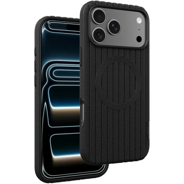 Чохол TPU Knit Case with Magnetic Fit для Apple iPhone 17 Pro / 18 Pro (6.3") — Чорний — фото 1