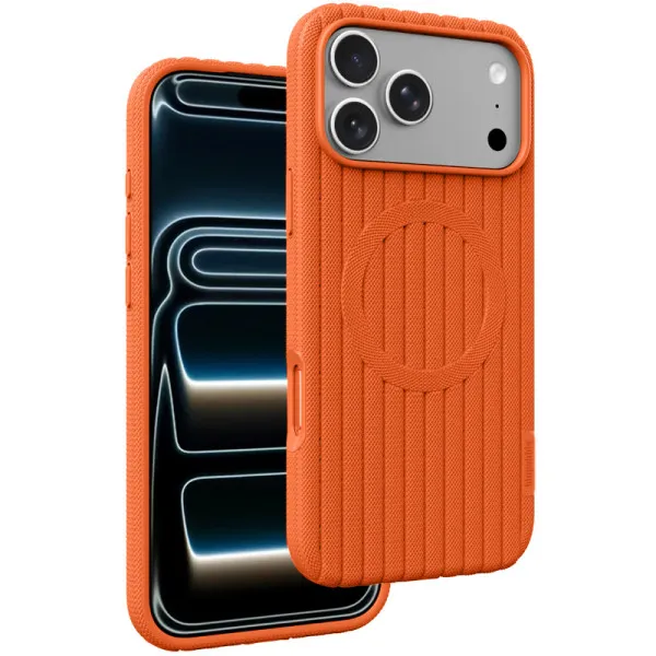 Чохол TPU Knit Case with Magnetic Fit для Apple iPhone 17 Pro / 18 Pro (6.3") — Помаранчевий