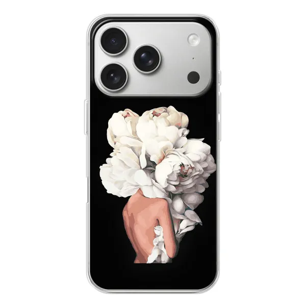 Чехол с принтом «Белые цветы» для iPhone 17 Pro