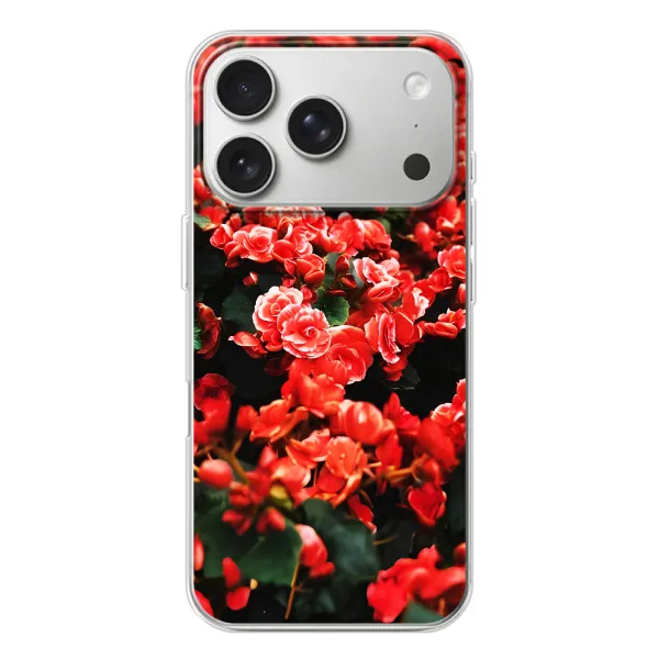 Чехол с принтом «Цветы красные» для iPhone 17 Pro
