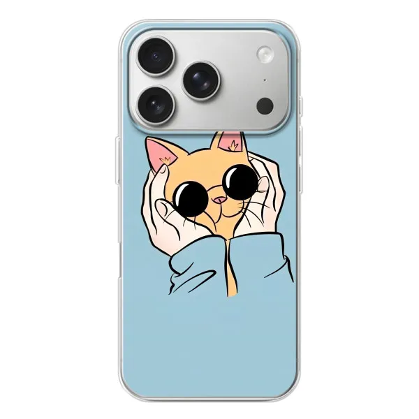 Чохол з принтом «Котик в окулярах» для iPhone 17 Pro Чохол з принтом «Котик в окулярах» для iPhone 17 Pro