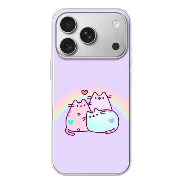Чохол з принтом «Радужний котик» для iPhone 17 Pro Чохол з принтом «Радужний котик» для iPhone 17 Pro