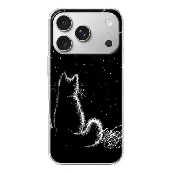 Чохол з принтом «Котик і місяць» для iPhone 17 Pro