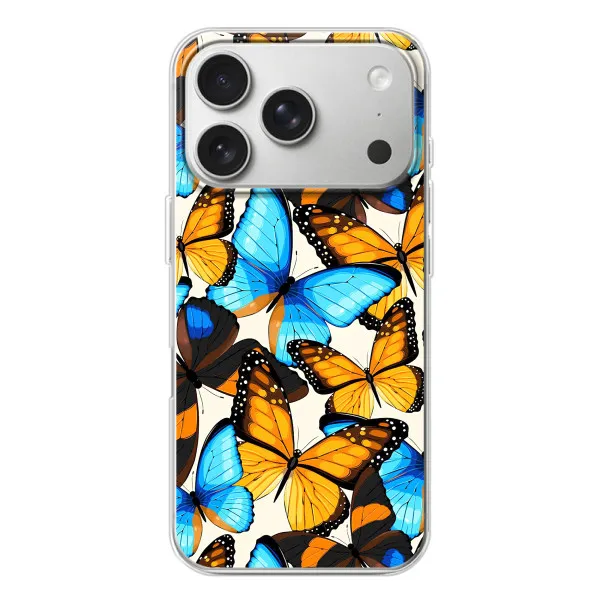 Чохол з принтом «Яскраві метелики» для iPhone 17 Pro