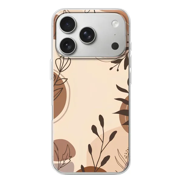 Чехол с принтом «Коричневые цветы» для iPhone 17 Pro