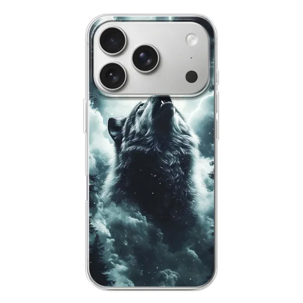 Чохол з принтом «Вовк у хмарах» для iPhone 17 Pro