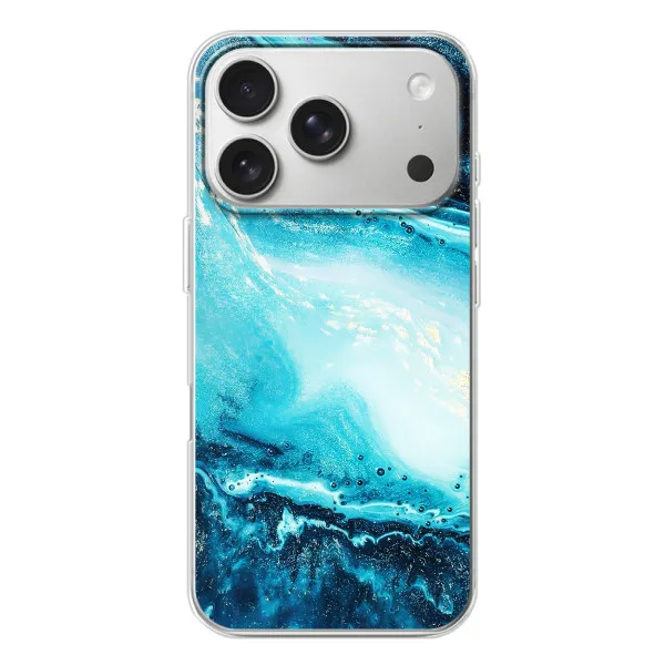 Чохол з принтом «Блакитний мрамор» для iPhone 17 Pro