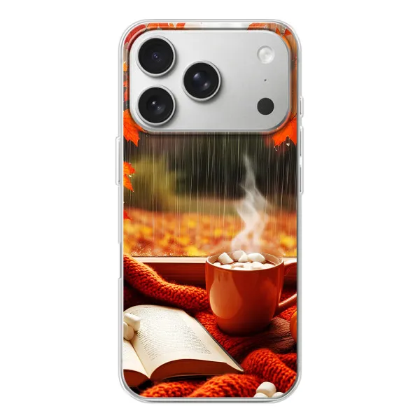Чохол з принтом «Кава і дощ» для iPhone 17 Pro