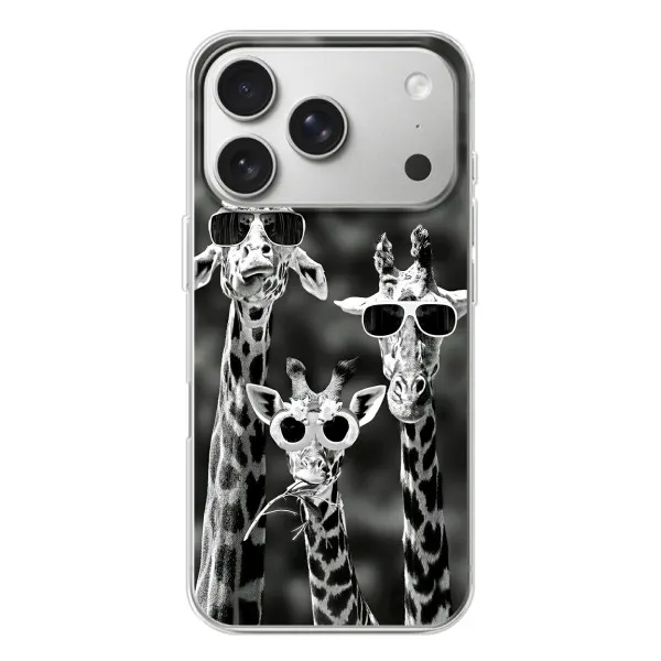 Чехол с принтом «Жирафы в очках» для iPhone 17 Pro