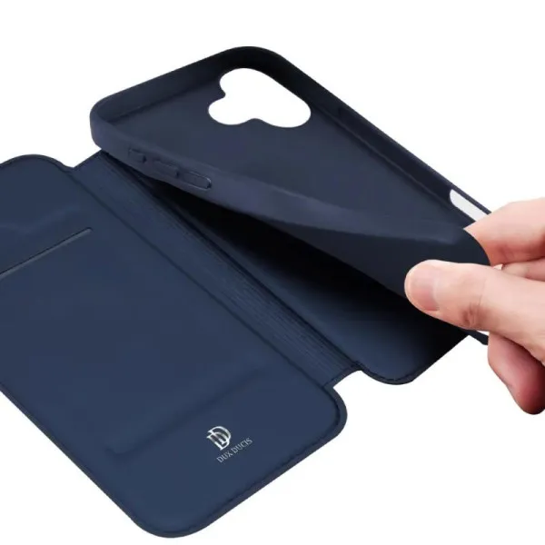 Чохол-книжка Dux Ducis з кишенею для візиток для Apple iPhone 17 (6.3") — Синій — фото 4