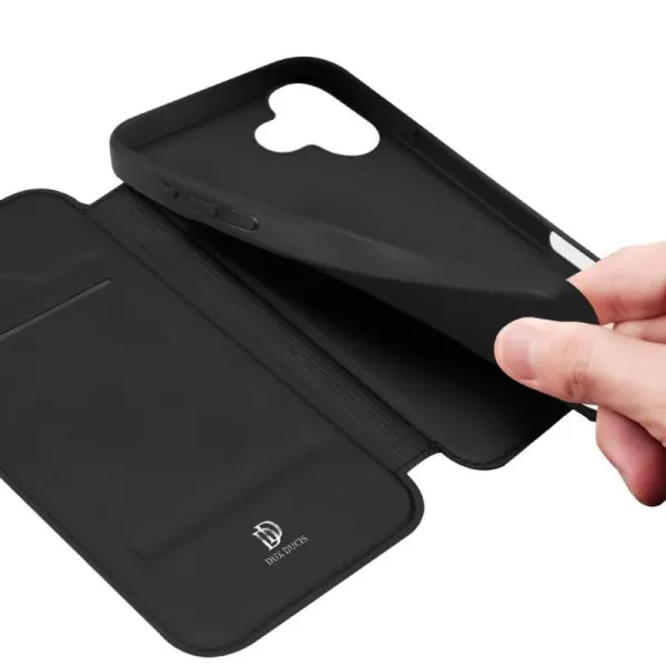Чохол-книжка Dux Ducis з кишенею для візиток для Apple iPhone 17 (6.3") — Чорний — фото 4
