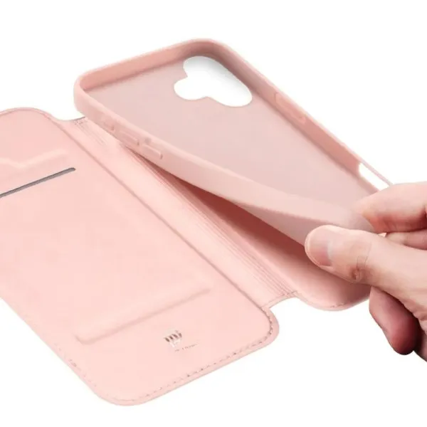 Чохол-книжка Dux Ducis з кишенею для візиток для Apple iPhone 17 (6.3") — Rose Gold — фото 3 Чохол-книжка Dux Ducis з кишенею для візиток для Apple iPhone 17 (6.3") — Rose Gold — фото 3