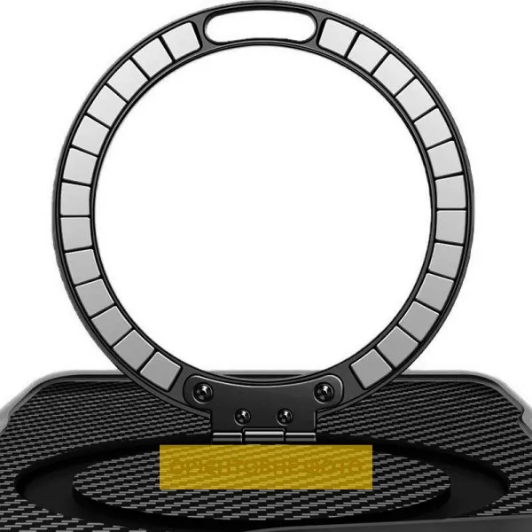 TPU+PC чохол Metal Buttons with Magnetic Fit Carbon Ring для Apple iPhone 17 (6.3") — Чорний — фото 2