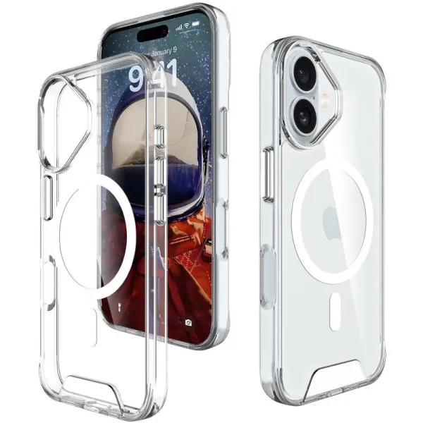 Чохол TPU Space Case with Magnetic Fit для Apple iPhone 17 (6.3") — Прозорий — фото 4