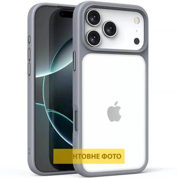 TPU+PC чохол Metal Buttons для Apple iPhone 17 (6.3") — Сірий