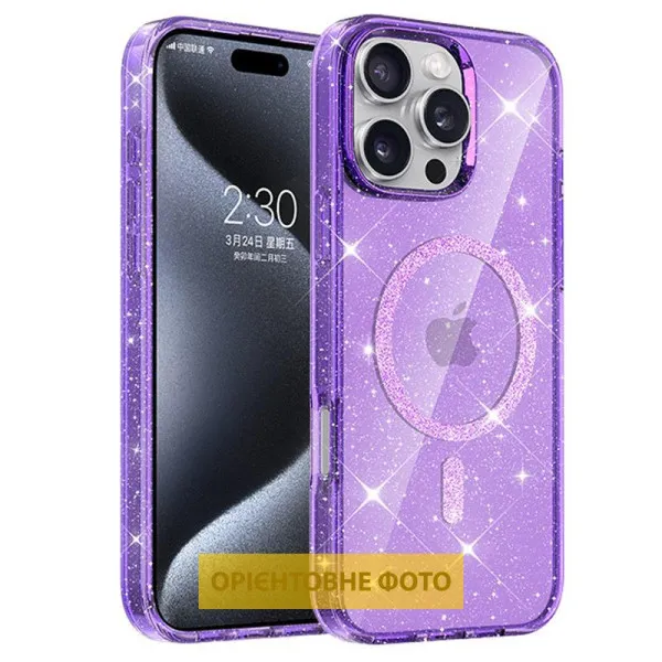 Чохол TPU Eclipse Sparkle Magnetic Fit для Apple iPhone 17 (6.3") — Фіолетовий