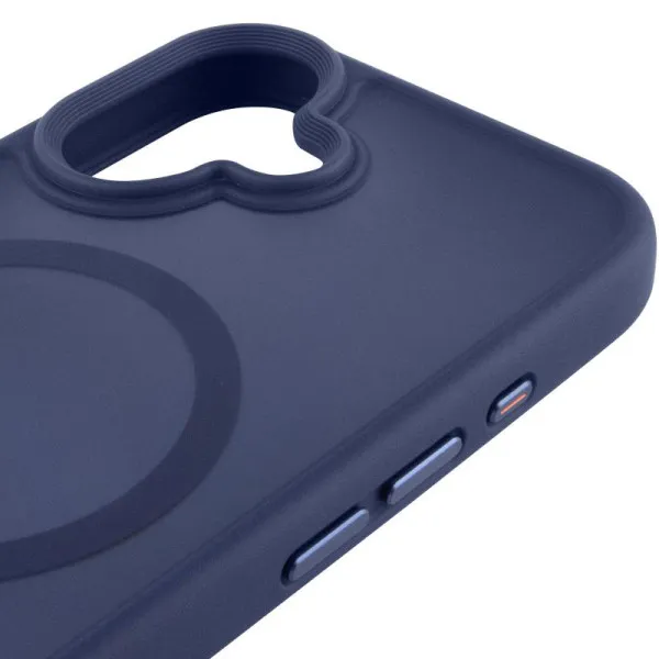 TPU+PC чохол Metal Buttons with Magnetic Fit для Apple iPhone 17 (6.3") — Синій — фото 4