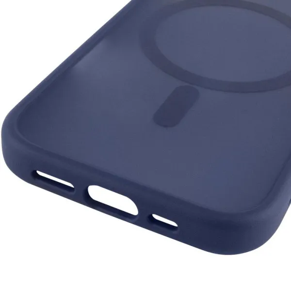 TPU+PC чохол Metal Buttons with Magnetic Fit для Apple iPhone 17 (6.3") — Синій — фото 5