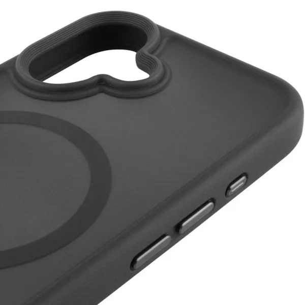 TPU+PC чохол Metal Buttons with Magnetic Fit для Apple iPhone 17 (6.3") — Чорний — фото 4