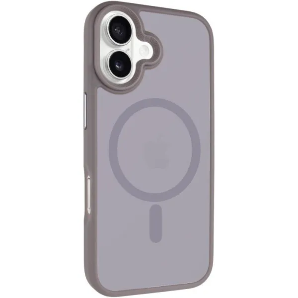 TPU+PC чохол Metal Buttons with Magnetic Fit для Apple iPhone 17 (6.3") — Сірий — фото 1