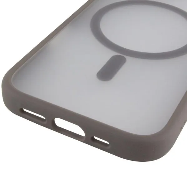 TPU+PC чохол Metal Buttons with Magnetic Fit для Apple iPhone 17 (6.3") — Сірий — фото 5