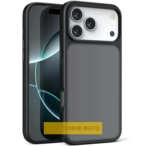 TPU+PC чохол Metal Buttons для Apple iPhone 17 (6.3") — Чорний