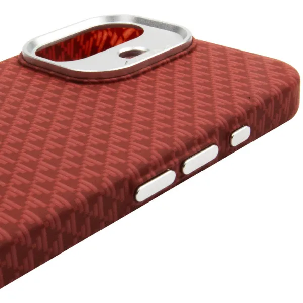 Чехол TPU+PC KVZV Triangular Pattern with Magnetic Fit для Apple iPhone 17 (6.3") — Красный — фото 4