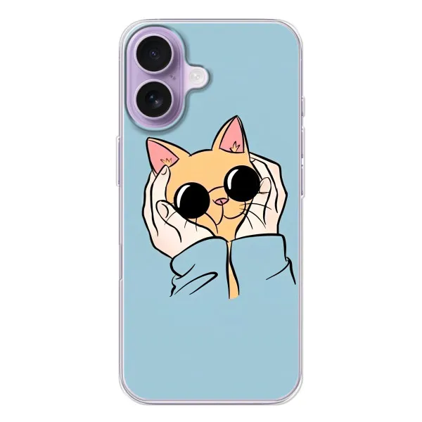 Чохол з принтом «Котик в окулярах» для iPhone 17
