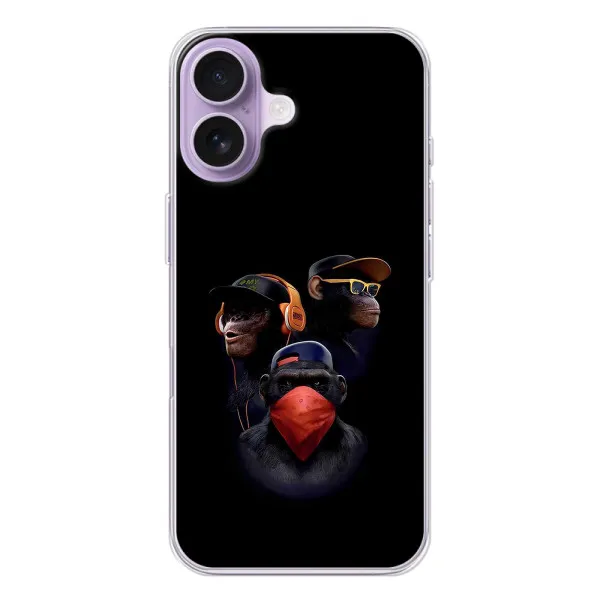 Чохол з принтом «Три мавпи» для iPhone 17