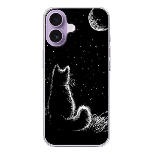 Чохол з принтом «Котик і місяць» для iPhone 17