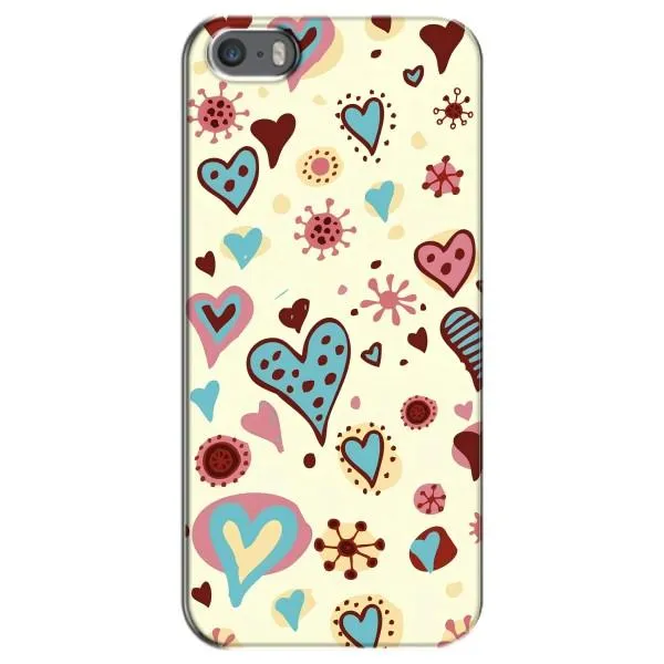 Чохол з принтом «Сердечки» для iPhone 5 / 5s / SE